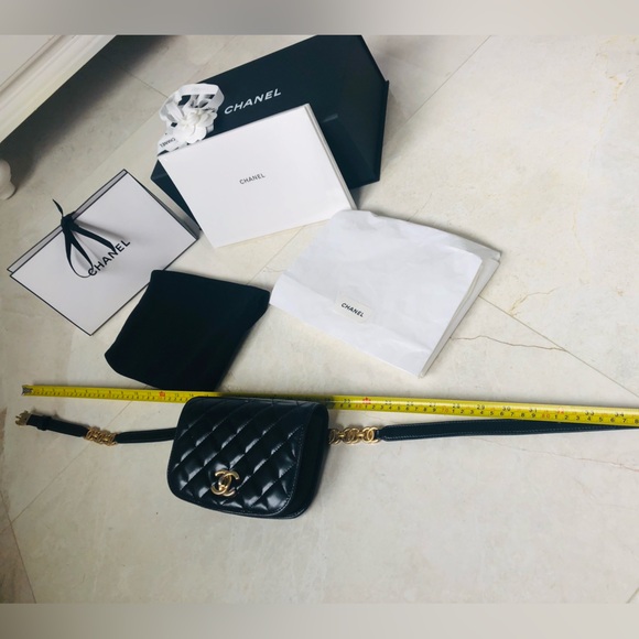 Chanel Black Quilted Waistband Bag with Gold Accents - Picture 16 of 16